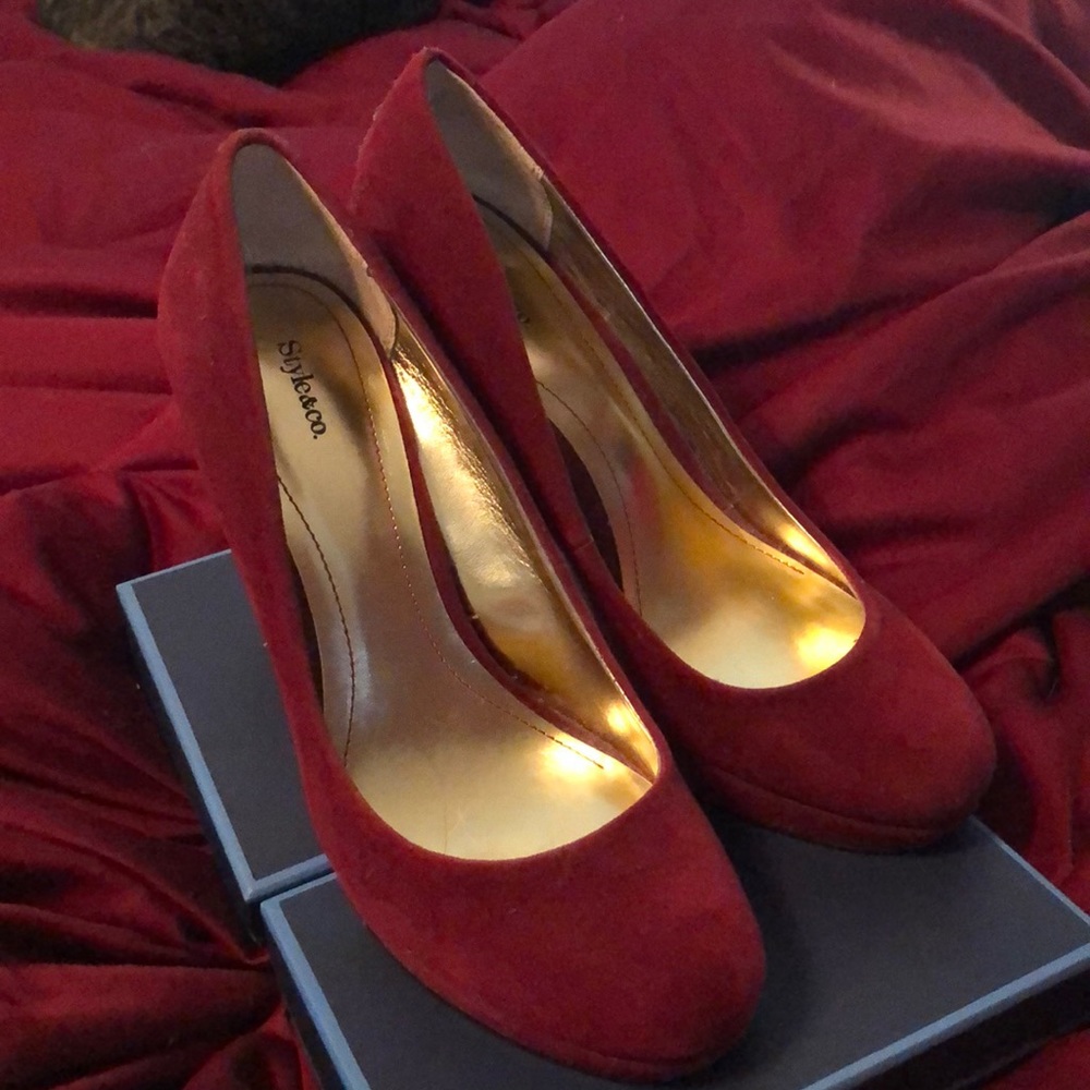 Style & Co. Red suede shoes